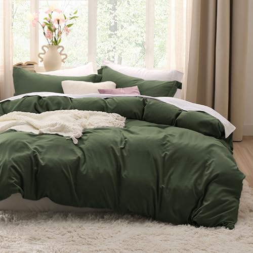 Bedsure Bedsure Olive Green California King Duvet Cover  Prewashed Extra Soft Bedding Set Includes 1 Cal King Duvet Cover 104x98 Inches with Zipper Closure  2 Pillow Shams Comforter Not Included 