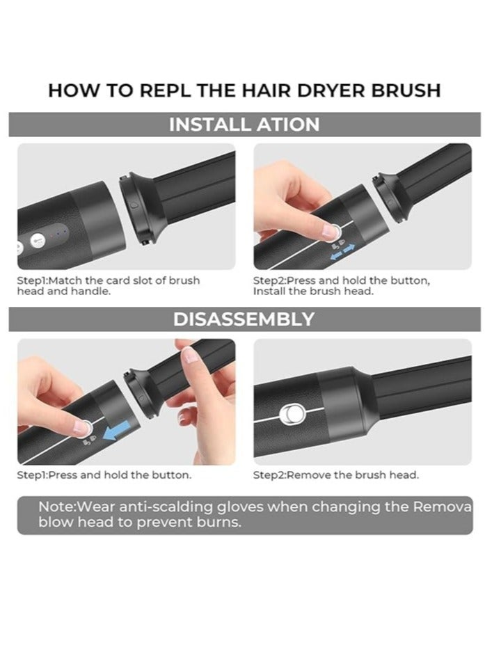 general 7 in 1 Hair Dryer Brush,110000 RPM High Speed Blow Dryer Hair Wrap Dryer System,Detachable Hair Styling Tools - Ionic Hair Dryer with Diffuser, Air Curling Iron,Curling Brush,Hair Straightener Brush - Image 3