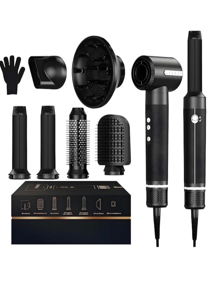 general 7 in 1 Hair Dryer Brush,110000 RPM High Speed Blow Dryer Hair Wrap Dryer System,Detachable Hair Styling Tools - Ionic Hair Dryer with Diffuser, Air Curling Iron,Curling Brush,Hair Straightener Brush - Image 1