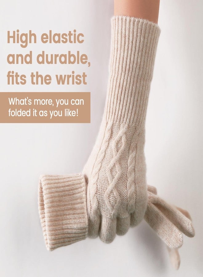 Loiyadn Winter Gloves Women - Warm Fleece Lined Winter Gloves with Touchscreen Fingers, Gloves for Women Cold Weather, Beige - Image 5
