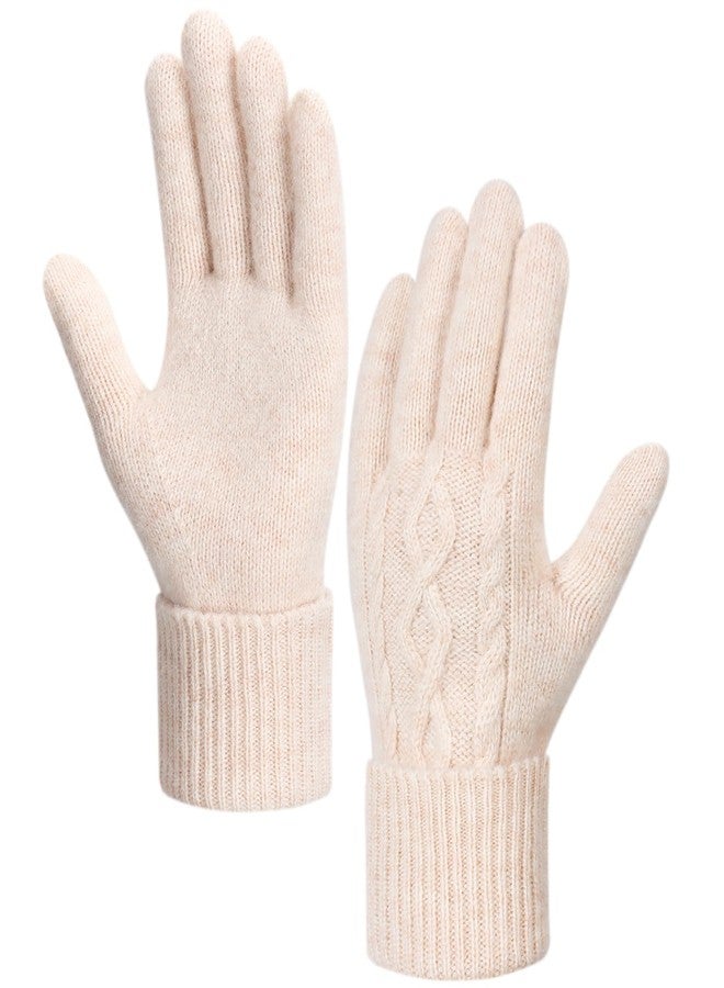 Loiyadn Winter Gloves Women - Warm Fleece Lined Winter Gloves with Touchscreen Fingers, Gloves for Women Cold Weather, Beige - Image 1