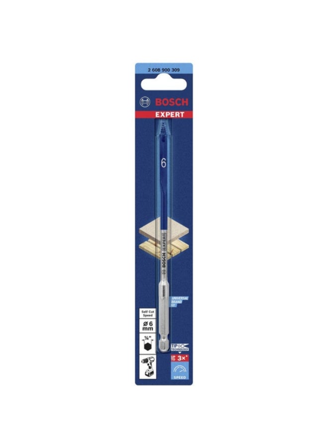 BOSCH Expert Self-Cut Speed Spade Drill Bit Silver and Blue 6 x 152mm JE2 608 900 309 - Image 2