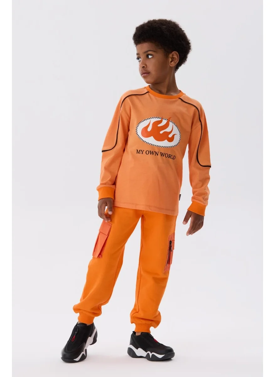 NEBBATI - Invalid brand Bg Store Boy Orange Sweatshirt