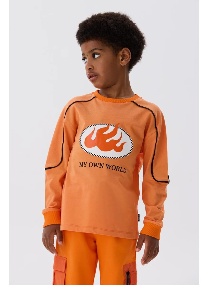 NEBBATI - Invalid brand Bg Store Boy Orange Sweatshirt