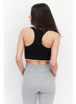 Adidas Women Sportswear Fit Brand Logo Training Crop Top, Black  - Image 3