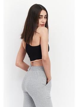 Adidas Women Sportswear Fit Brand Logo Training Crop Top, Black  - Image 4