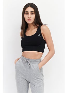 Adidas Women Sportswear Fit Brand Logo Training Crop Top, Black  - Image 1