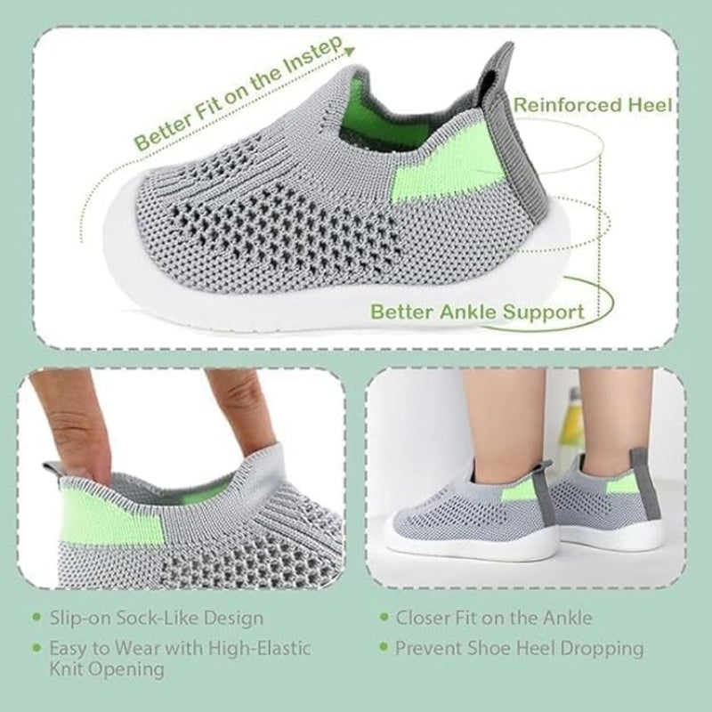 Baby Shoes Non-Slip Breathable Slippers with Soft Rubber Sole - Baby Boys Girls Slip On Sneakers - Image 3