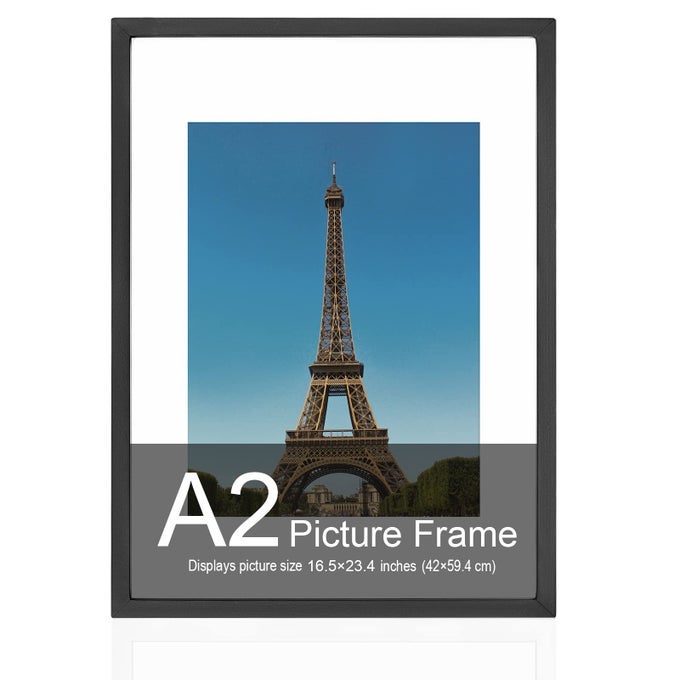 165X234 FRAME A2 FRAME165 X 234 FRAME A2 POSTER FRAME WITH MAT SOLID WOOD BLACK POSTER FRAMEHORIZONTAL AND VERTICAL WALL HANGING FOR HOME EXHIBITION CAFFEBLACK