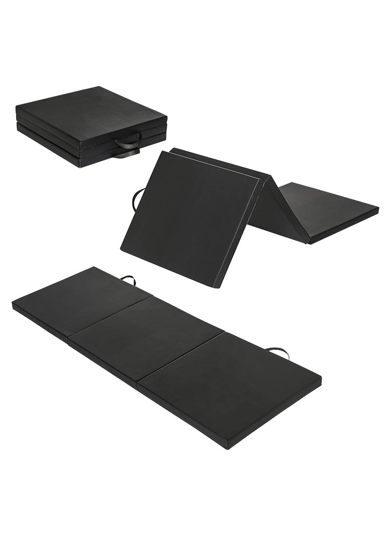 COMMANDO Portable Tri-Fold Exercise Mat (183 x 61 x 4 cm) with Handles for Gymnastics, Martial Arts, Stretching & Fitness  - Image 1