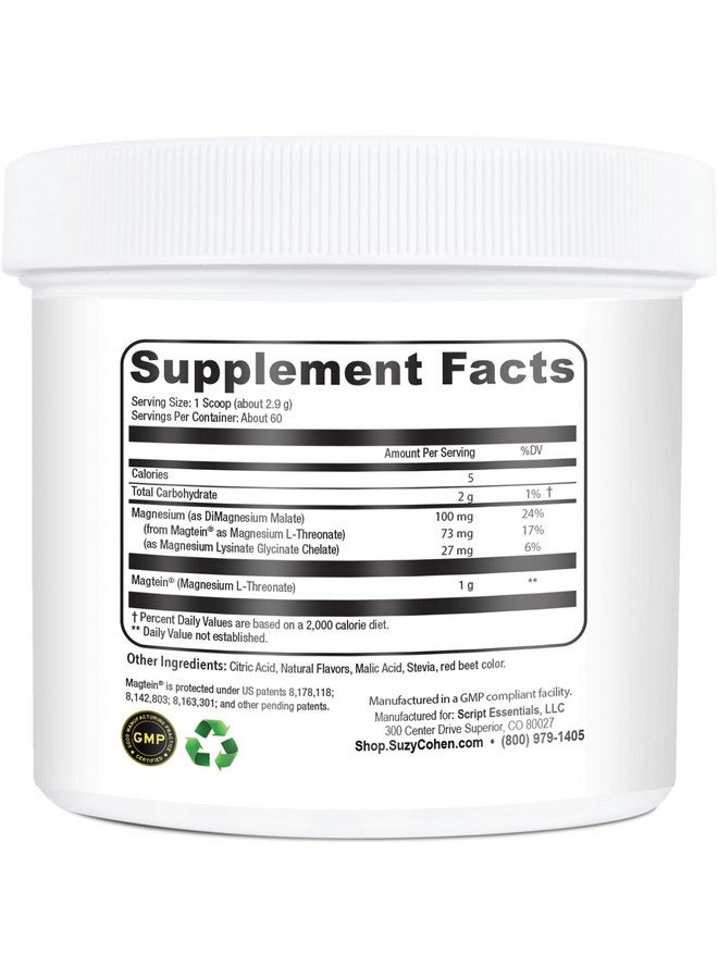 Script Essentials Suzy Cohen MagFocus Magnesium L-Threonate Powder with Magtein (Mixed Berry) Plus Magnesium Glycinate for Wellness, Focus, and Cognition - Gluten-Free, Non-GMO, Vegetarian (60 Servings) - Image 3