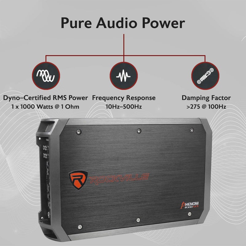 ROCKVILLE Rockville RXD-M3 4000 Watt/2000w RMS Mono Class D 1 Ohm Amplifier Car Stereo Amp - Image 2