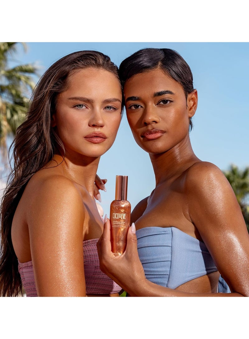 COCO & EVE Antioxidant Glow Shimmer Body Oil Lightweight Skin Illuminator with Pearlescent Minerals Natural Glitter Antioxidants for Shimmering Moisturizing and Healthy Glow 100ml - Image 5