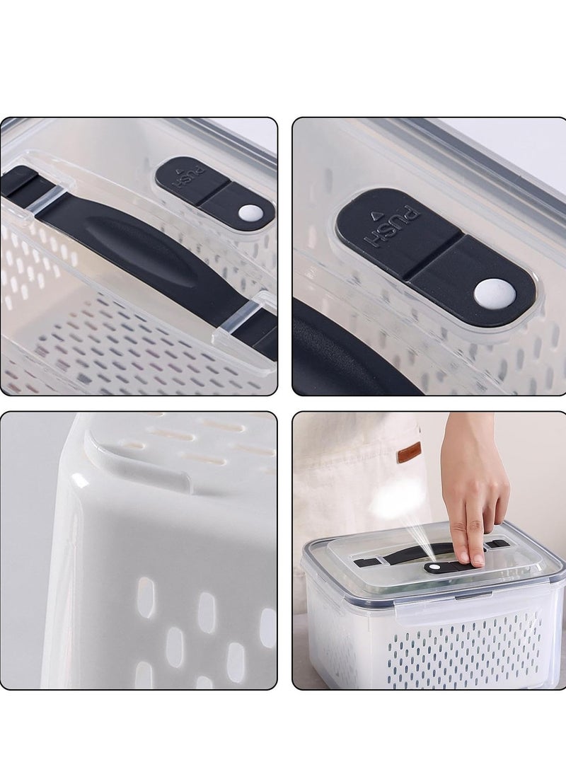 جوي لينك طقم ثلاجة ثلاجة ثلاجة 4 قطع، ثلاجة فواكه مانعة للتسرب مع مصفاة قابلة للإزالة، متعددة السعة، منظمة للأطعمة الطازجة، مناسبة للتخزين المنزلي، آمنة للغسل في غسالة الأطباق والميكروويف - Image 5