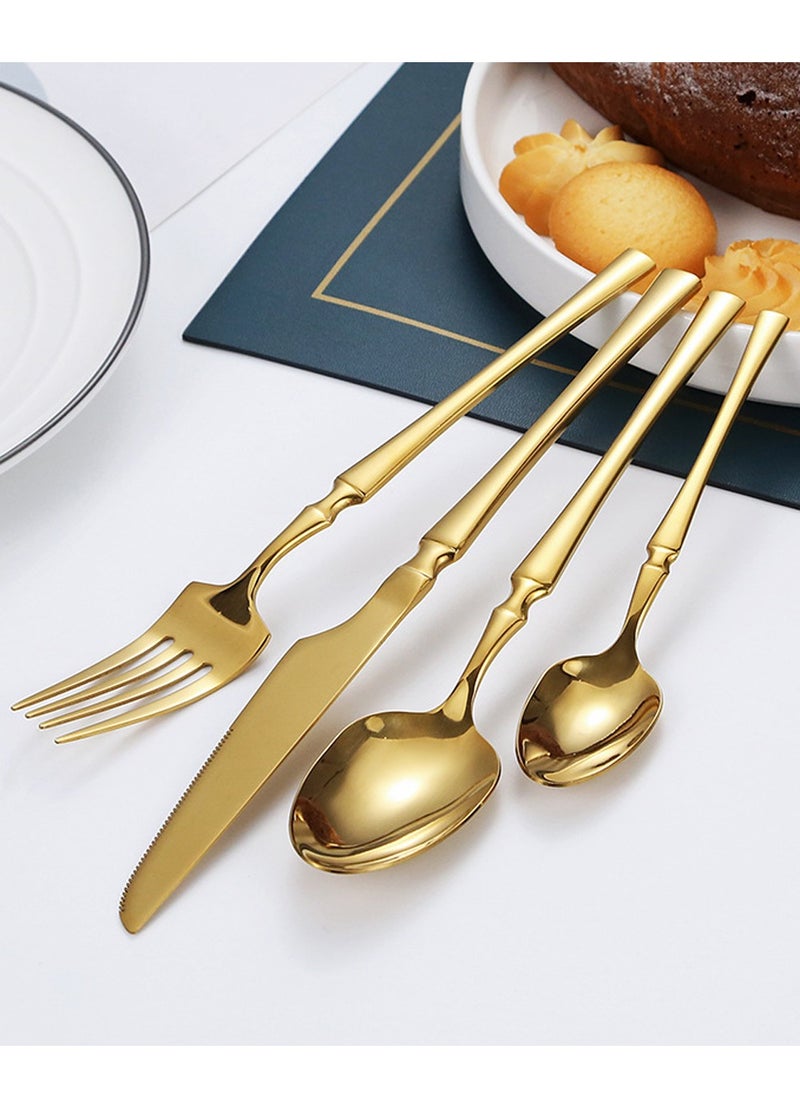 cosyinn 24-Piece Elegant Stainless Steel Flatware Set Gold  - Image 2