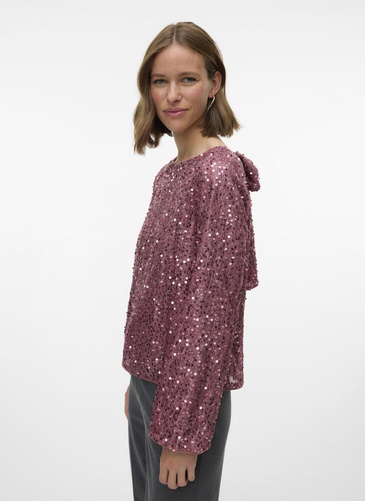 فيرو مودا بلوزة بأكمام طويلة بتفاصيل فيونكة من مجموعة - Image 3