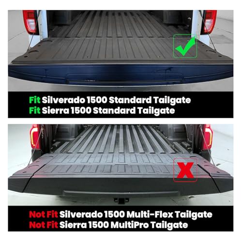 LASFIT Truck Tailgate Mat 2019-2026 for Chevrolet Chevy Silverado & GMC Sierra 1500 (Not Fit Multipro Tailgate), All Weather TPE Tailgate Protector Liner Replacement (Not Fit Drop-in Liners) - Image 2