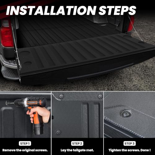 LASFIT Truck Tailgate Mat 2019-2026 for Chevrolet Chevy Silverado & GMC Sierra 1500 (Not Fit Multipro Tailgate), All Weather TPE Tailgate Protector Liner Replacement (Not Fit Drop-in Liners) - Image 5
