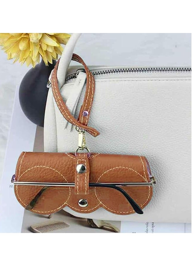 CityRiya-Long Leather Sunglasses Bag Travel Sun Glasses Holder Sunglass Case Portable Leather Glasses Case Holder Sunglasses Pouch Glasses Organizer Bag Eyeglasses Bag Eyewear Sleeve - Image 5