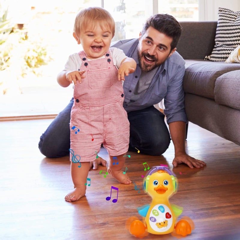 Tsomtto Baby Musical Duck Toy Dancing Crawling Tummy Time, Light Up Infant Toys 0-3-6 6-12 12-18 Months Easter Gifts for 1 2 Year Old Boys Girls Baby Learning Development Toddler Toys Age 1-2 - Image 3
