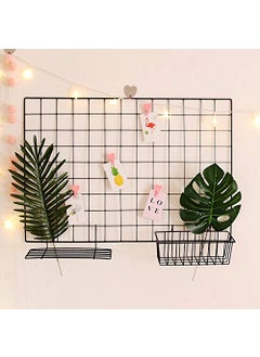 PIKIFY PIKIFY Wall Decoration Grid Clip Holder Photo Frames 85x55 cm 1x Frame 1x Basket 1x Tray Made in India Blackmetal  - Image 1