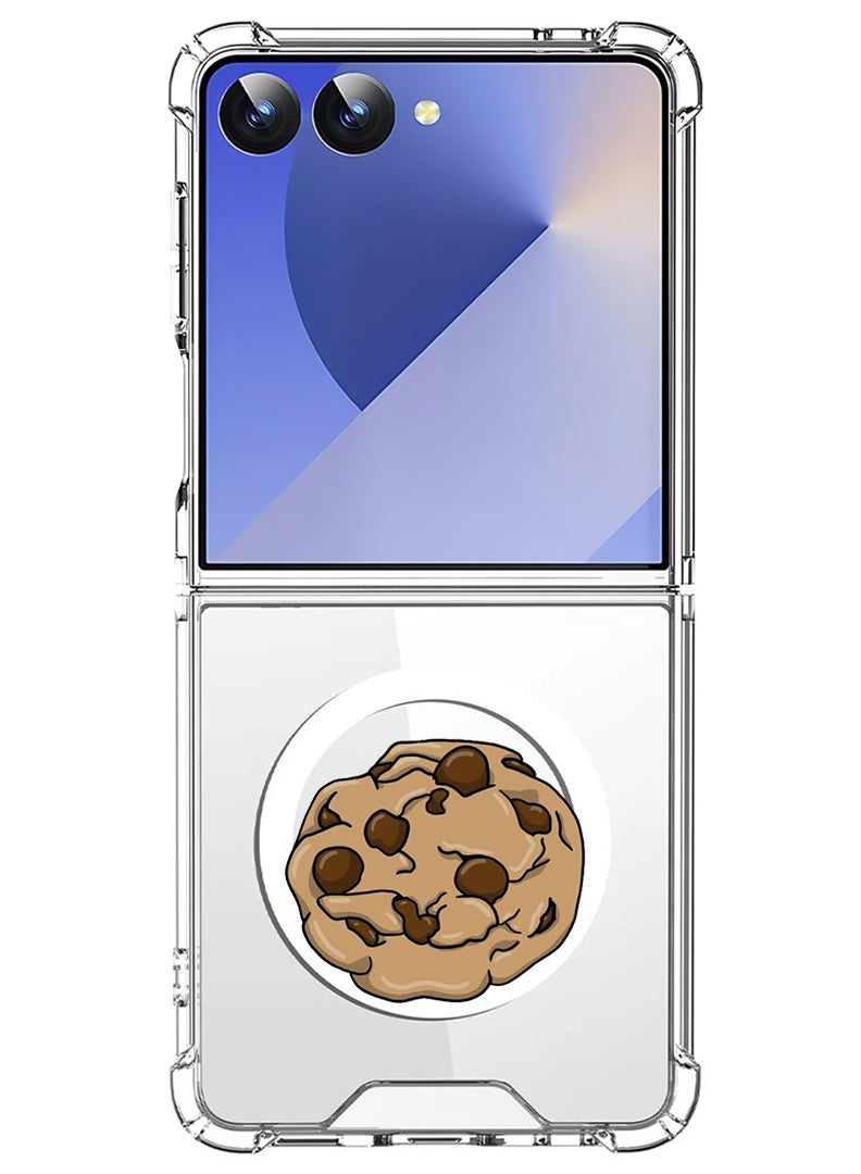 Theodor Magnetic Case for Samsung Galaxy Z Flip 7 Compatible with MagSafe Wireless Charging, Shockproof Phone Bumper Cover Cookie - Image 1