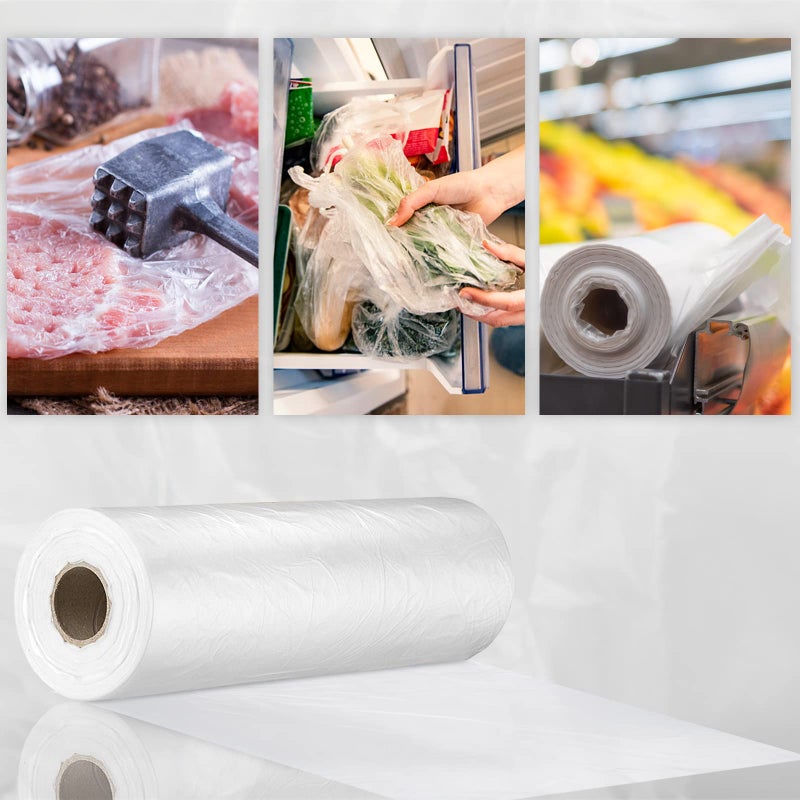 PAPRMA 14  x 20  Food Storage Bags Roll  Clear Plastic Produce Bags for Vegetable Food Fruit Bread (1 Roll - 350pcs on a Roll) - Image 3