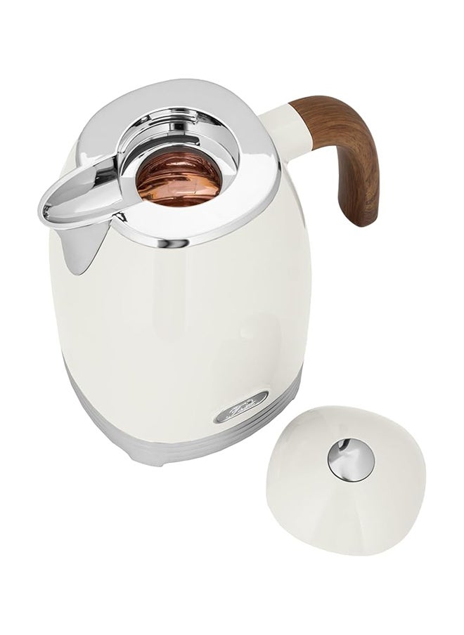 Alsaif Alsaif Nada  2- Pieces Coffee And Tea Vacuum Flask , Leak-Proof And Keeps Drinks Hot, 1L/1L ,Ivory/Chrome  - Image 4