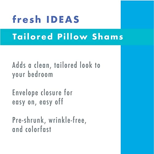 FRESH IDEAS Poplin Tailored 2-Pack Pillow Sham, King, Black (FRE201XXBLAC09) - Image 3