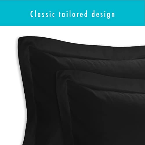 FRESH IDEAS Poplin Tailored 2-Pack Pillow Sham, King, Black (FRE201XXBLAC09) - Image 4
