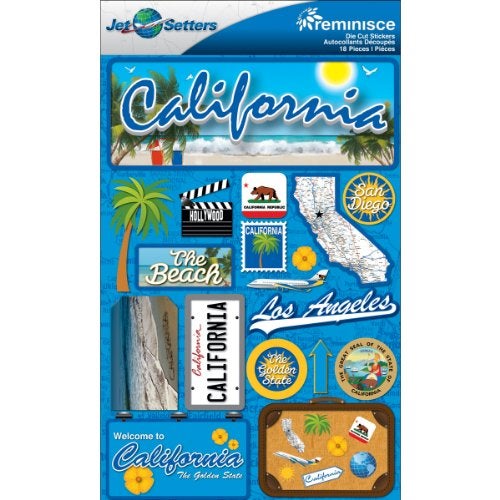 Reminisce Jet Setters 2 3-Dimensional Sticker, California,Blue - Image 3