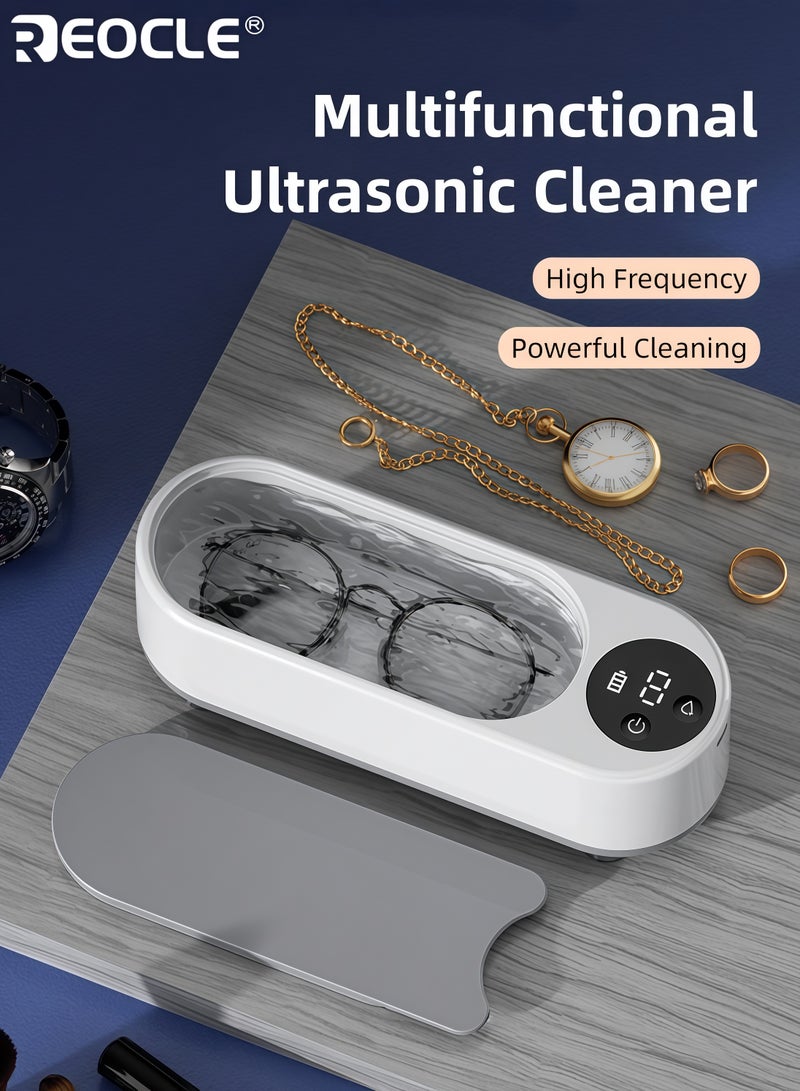 REOCLE All In One Multifunctional Ultrasonic Cleaner Portable USB Powered High Frequency Vibration Cleaning Device for Home Use Jewelry Glasses Dentures Watches Rings Makeup Brushes - Image 1