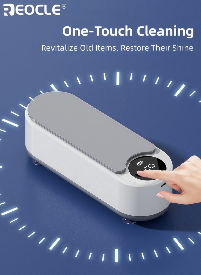 REOCLE All In One Multifunctional Ultrasonic Cleaner Portable USB Powered High Frequency Vibration Cleaning Device for Home Use Jewelry Glasses Dentures Watches Rings Makeup Brushes - Image 5