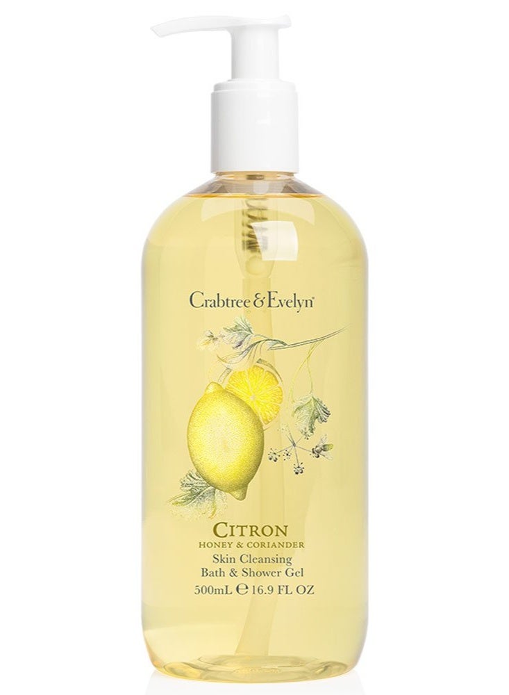 Crabtree & Evelyn Skin Cleansing Bath & Shower Gel, Citron Honey & Coriander, 16.9 Fl Oz