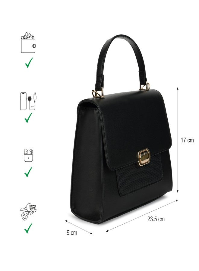 Fastrack ModLock Satchel | Women’s Faux-Leather Satchel | Dual Carry Options, Spacious Main Compartment & Quilted Front Pocket - Image 4