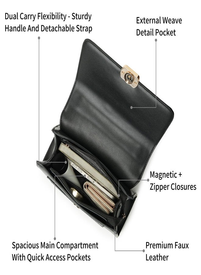 Fastrack ModLock Satchel | Women’s Faux-Leather Satchel | Dual Carry Options, Spacious Main Compartment & Quilted Front Pocket - Image 3