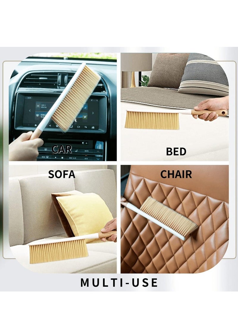 Y&D - Hand Room Cleaning Brushes, Long Wooden Handle Brush, Soft Bristles Dusting Brush for Car Bed Couch Draft Garden Furniture Clothes - Image 1