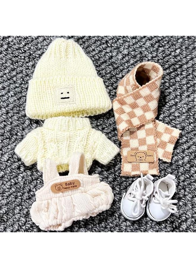 Arabest Labubu Doll Clothing Bundle for 17cm - 7 Pack Everyday and Playtime Outfits with Display Accessories Collector Set, Hats, Apparel, Trousers, Footwear, and Scarves (Style A 5 sets)  - Image 2