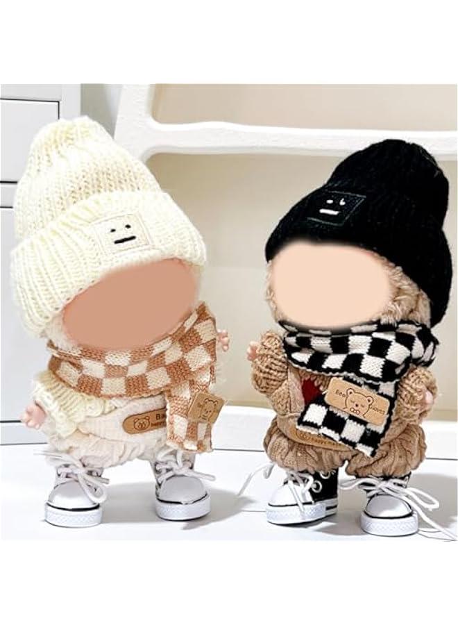 Arabest Labubu Doll Clothing Bundle for 17cm - 7 Pack Everyday and Playtime Outfits with Display Accessories Collector Set, Hats, Apparel, Trousers, Footwear, and Scarves (Style A 5 sets)  - Image 3