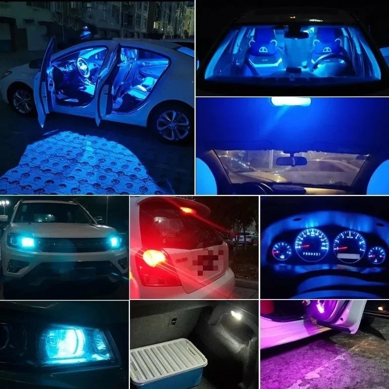 مصباح سيارة ليد T10 W5W Canbus زجاجي COB k قراءة مصباح باب سيارة رخص مصباح بعلامة جانبية باللون الأبيض والأزرق والأحمر 12 فولت - Image 3