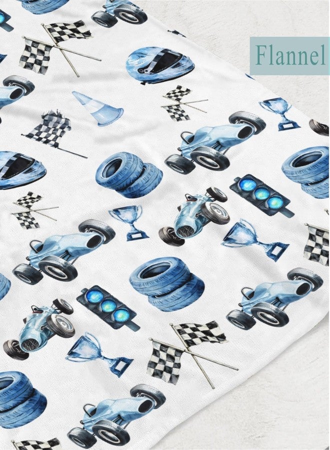 Wicbfdfv Cute Race Car Flag Baby Boy Girl Blue Races Vehicle Trophy Traffic Light Vehicles Blankets Flannel Fleece Nursery Bed Receiving Swaddle Breathable Toddler Infant Newborn Blanket for Crib - Image 3