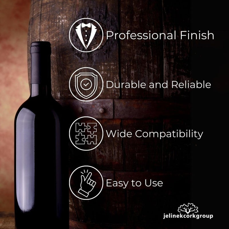 Jelinek Cork Group Jelinek Cork Shrink Caps for Wine Bottles - Matte Black 50 Count - 31 x 60 mm - Image 5