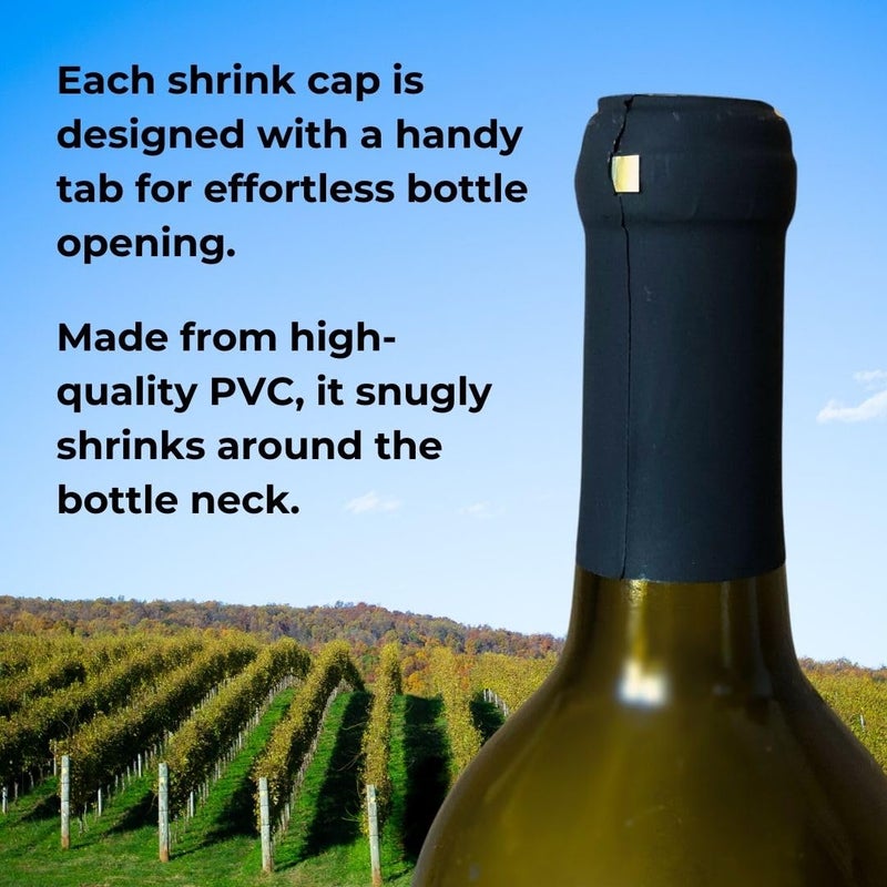 Jelinek Cork Group Jelinek Cork Shrink Caps for Wine Bottles - Matte Black 50 Count - 31 x 60 mm - Image 4