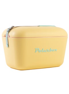 Polarbox Polarbox® 20 L Ice Box - For Outdoor Use - Portable - For Drinks And Food - Storage Box - Pop - Yellow/Cyan Cooler with Cyan Leather Strap  - Image 1