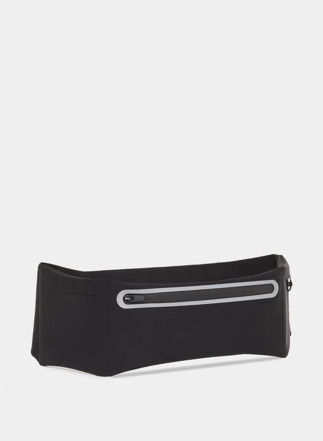 Styli Active Reflective Detail Zipper Running Belt