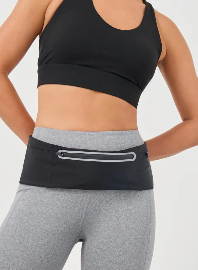 Styli Active Reflective Detail Zipper Running Belt