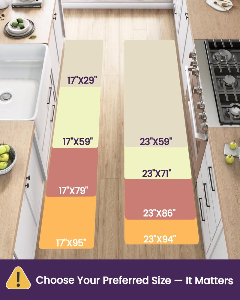 DEXI Kitchen Floor Mats Cushioned Anti Fatigue,17x59, Standing Runner Rug Waterproof, Comfort Memory Foam Padded for Front Sink Laundry, Grey - Image 2