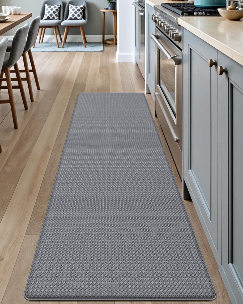 DEXI Kitchen Floor Mats Cushioned Anti Fatigue,17x59, Standing Runner Rug Waterproof, Comfort Memory Foam Padded for Front Sink Laundry, Grey - Image 1