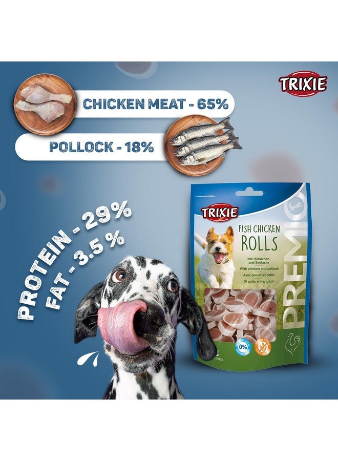 تريكسي مكافآت الكلاب الفاخرة، لذيذة وغنية بالعناصر الغذائية - مكافآت صحية للكلاب، مناسبة لجميع سلالات الكلاب (لفائف الدجاج والسمك) - عبوة من قطعتين - Image 3
