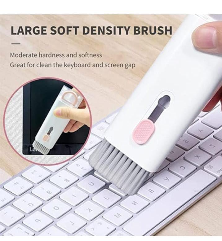 Generic Multifunctional Cleaning Brush Set 7 Pieces Handheld Vacuum Cleaner Spray Bottle Keyboard Brush  - Image 5
